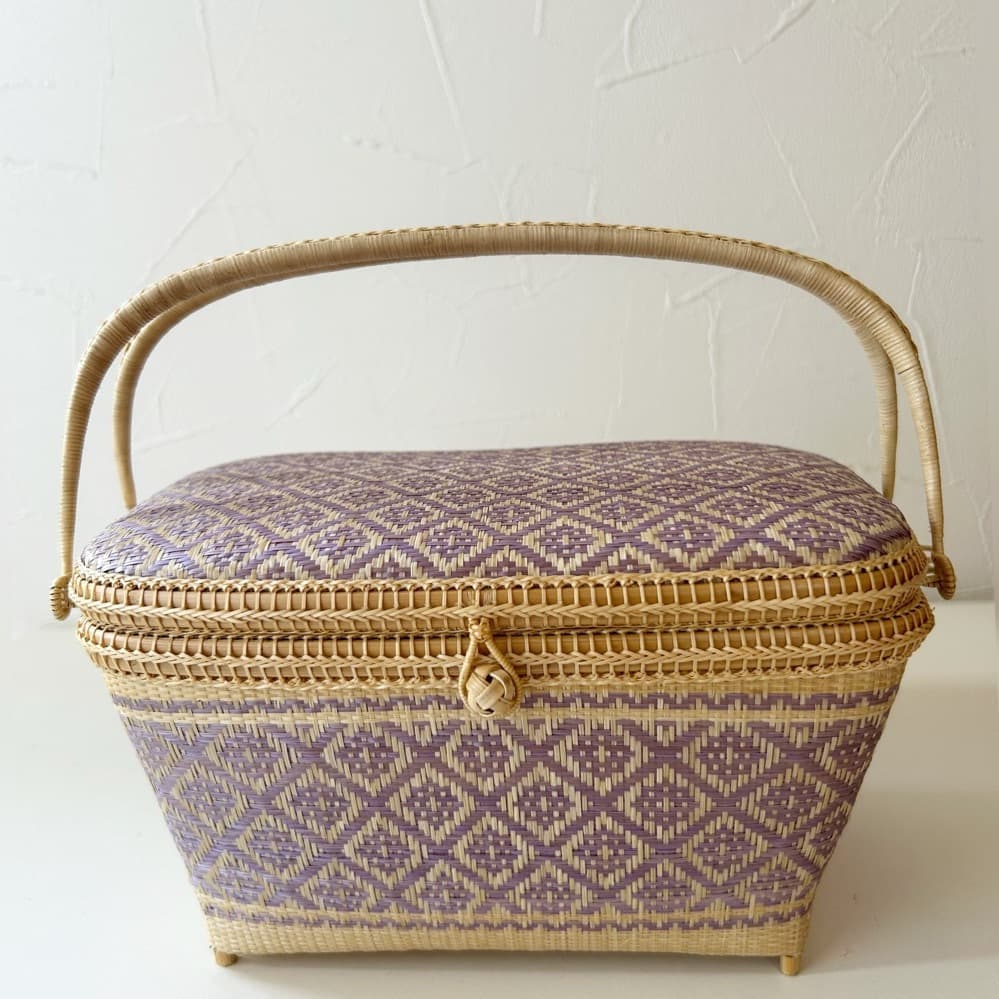 竹編籠スクエア　すみれ